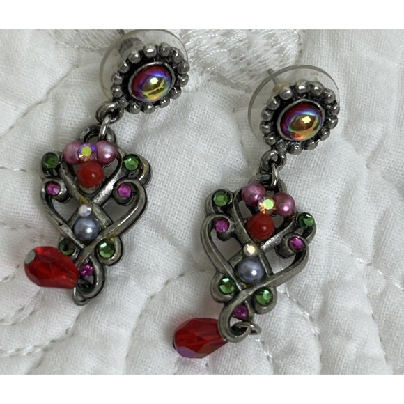 Women's Costume Jewelry Earrings Rhinestone Beaded and Hoops - Picture 3 of 10